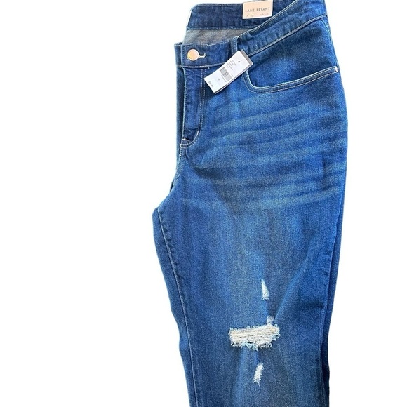 Lane Bryant Women’s Distressed Jeans NWT Size 20 Mid Rise Slim Straight Ankle - Picture 9 of 14